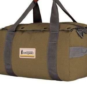 Cotopaxi Chumpi olive green duffel backpack
